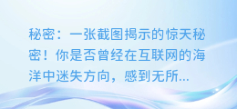 秘密:一张截图揭示的惊天秘密!