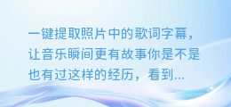如何一键提取照片中的歌词字幕?