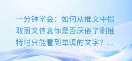 一分钟学会:如何从推文中提取图文信息