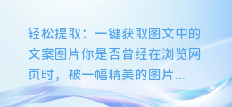 轻松提取:一键获取图文中的文案图片