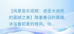 风景音乐视频：感受大自然的震撼之美