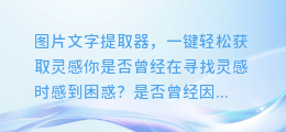 图片文字提取器,一键轻松获取灵感