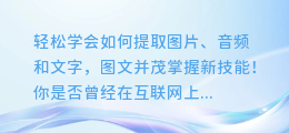 轻松学会如何提取图片、音频和文字,图文并茂掌握新技能!