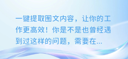 一键提取图文内容,让你的工作更高效!
