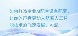 如何打造专业AI配音设备配置,让你的声音更动人