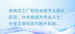 用格式工厂轻松合成专业图片配音,你也能成为专业人士!