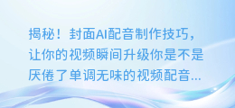 揭秘!封面AI配音制作技巧,让你的视频瞬间升级