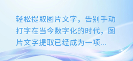 轻松提取图片文字,告别手动打字