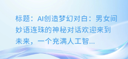 AI创造梦幻对白:男女间妙语连珠的神秘对话