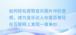 如何轻松提取音乐图片中的音频,成为音乐达人