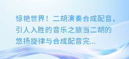 惊艳世界!二胡演奏合成配音,引人入胜的音乐之旅