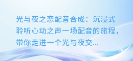 光与夜之恋配音合成:沉浸式聆听心动之声