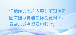 惊艳你的图片内容!解锁神奇图文提取神器