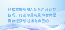 轻松掌握剪映AI配音声音调节技巧,打造专属电影声音