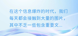 揭秘!一键提取截图文字,这个网址让文字识别更高效!